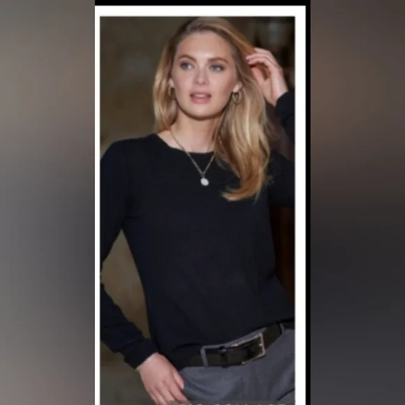 PECK & PECK 100% Cashmere 2 Ply Black Pullover Sweater | S - Picture 2 of 6